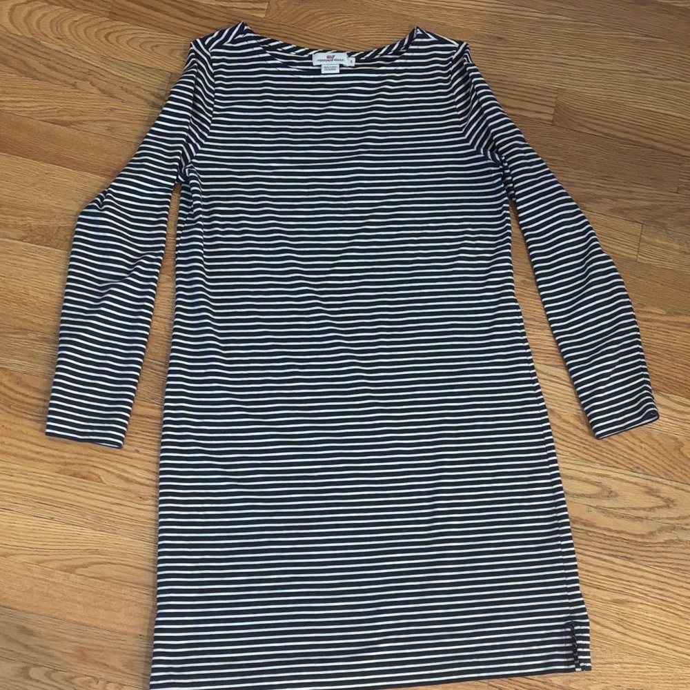 Striped Navy and White Dress